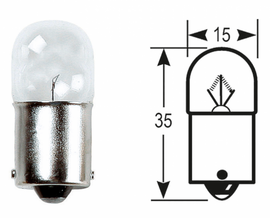 Bulb - 207 R5W BA15S 12V 5W